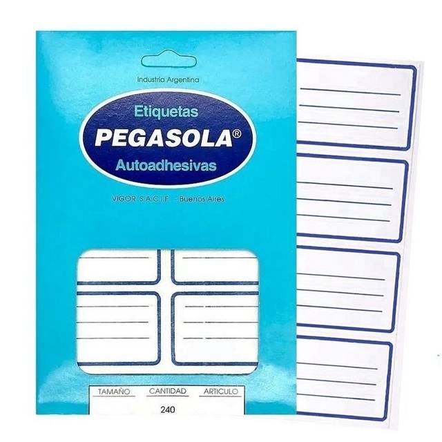 Etiquetas Pegasola Escolar