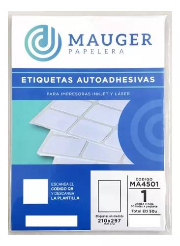 Etiqueta Autoadhesiva Mauger A4*20