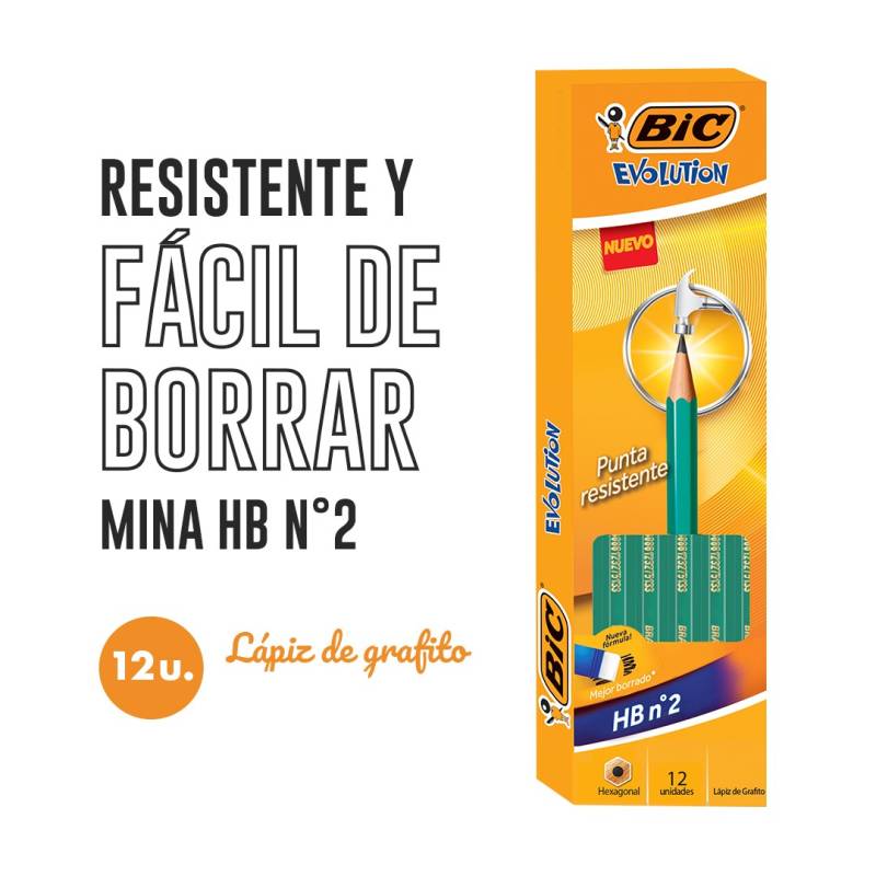 Lapiz Bic Evolution C/Goma