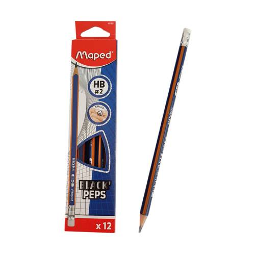 Lapiz Maped Grafito C/Goma *12