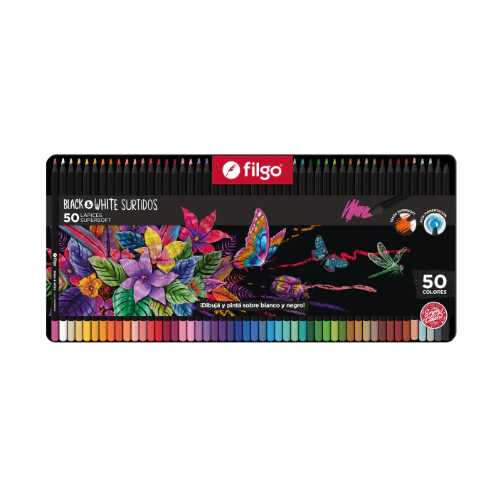 Lapiz Filgo *50 Black & White Lata
