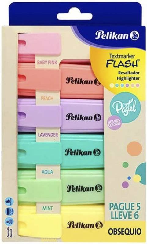 Resaltador Pelikan Flash Pastel *6