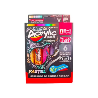 Marc.trabi Acrilico *6 Pastel