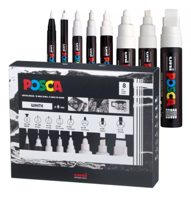 Marc.posca *8 Punta Mixta Blanco