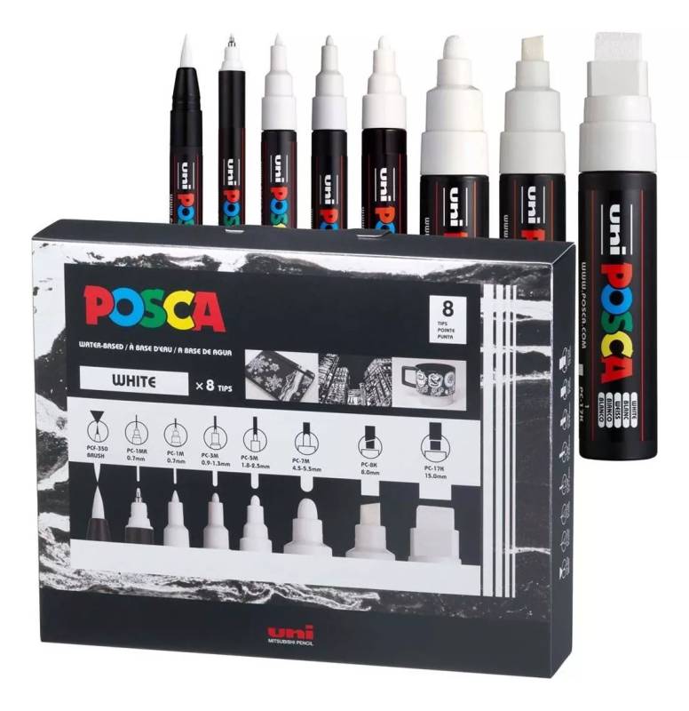 Marc.posca *8 Punta Mixta Blanco