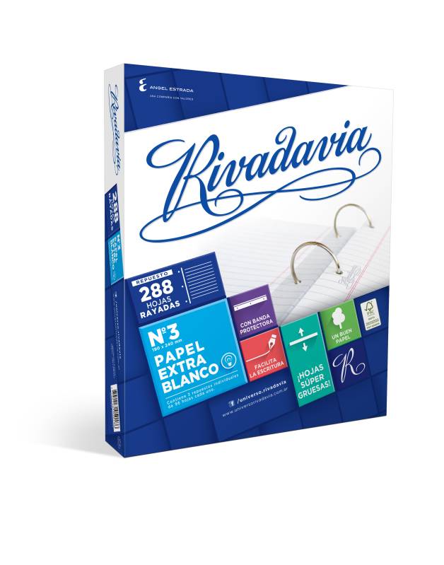Repuesto Rivadavia *288 Hojas E.bco