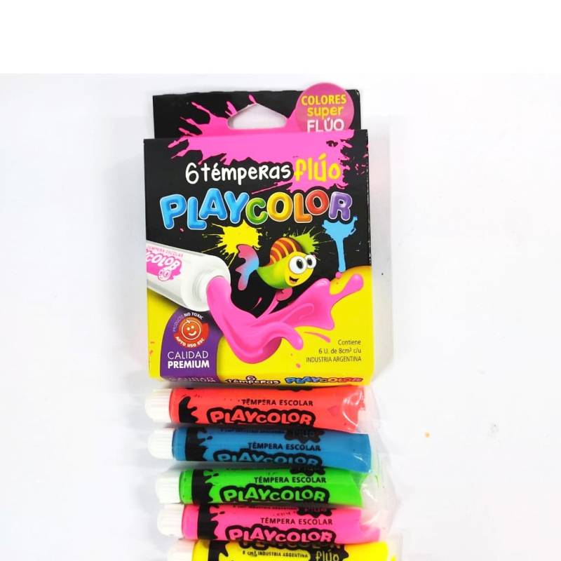 Tempera Playcolor *6 Fluo