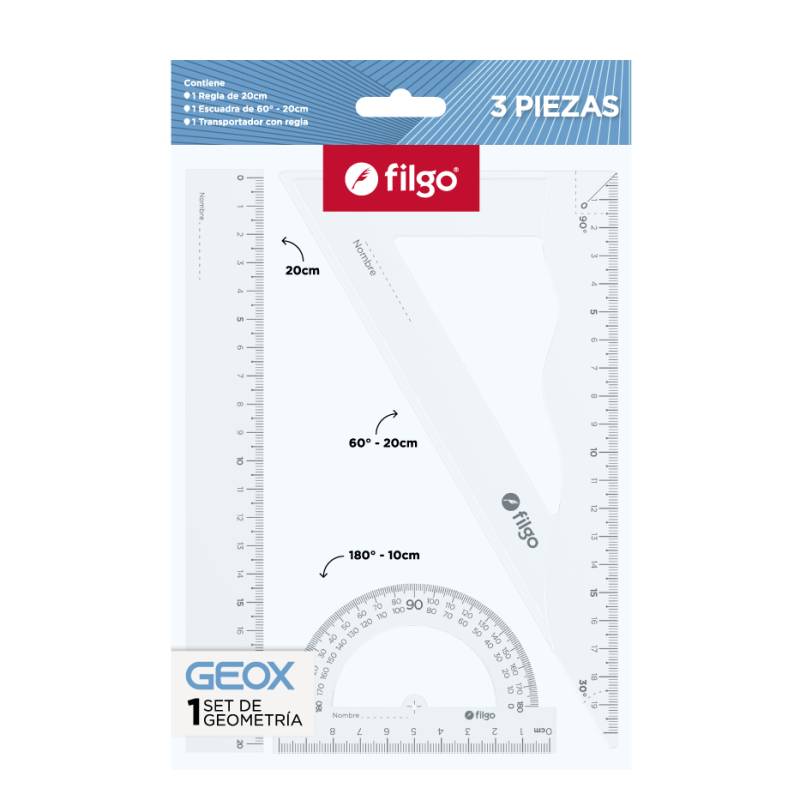 Set Geometria Filgo *3Pz 20Cm