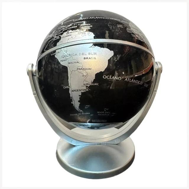 Globo Terraqueo 10Cm Neg/Plat 107P