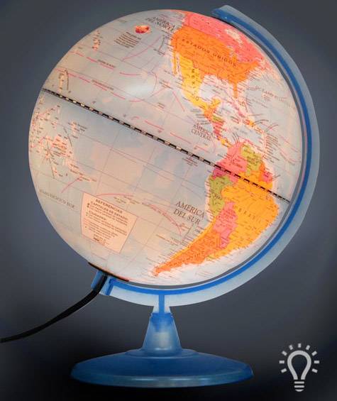 Globo Terraqueo 25Cm C/Luz 257Lw