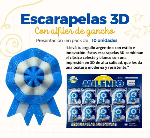 Escarapela Milenio 3D Argentina