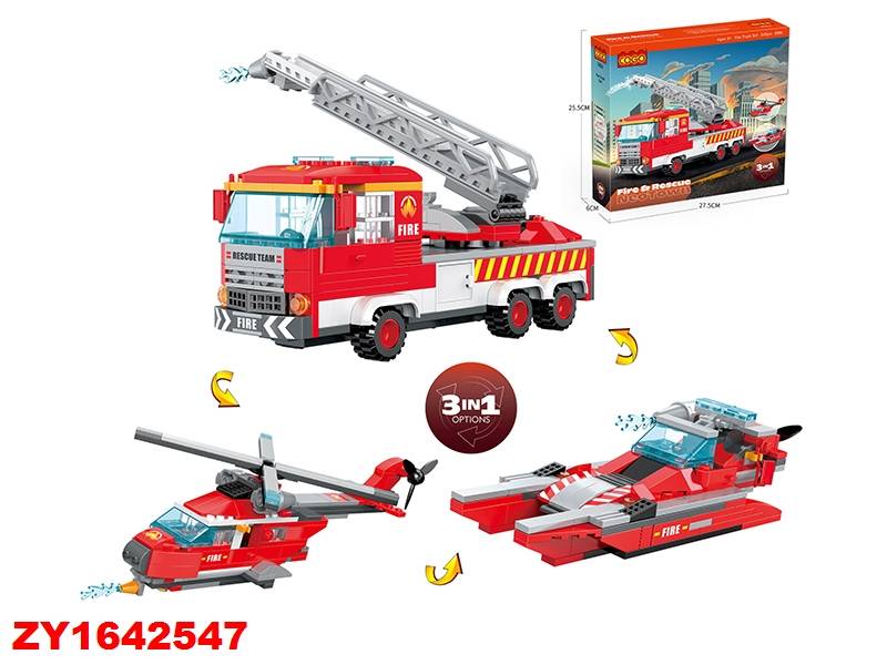 Cogo 3En1 Bombero 249Pcs Zy1642547