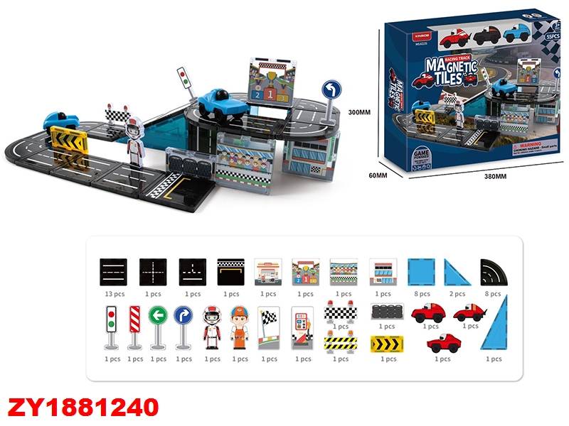 Pista Auto Magnetica 55Pc Zy1881240