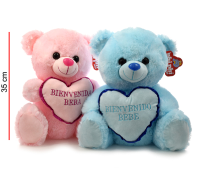 Oso Rosa Y Celeste C/Corazon 3917
