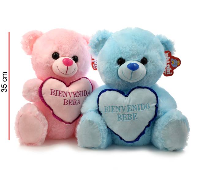 Oso Rosa Y Celeste C/Corazon 3917