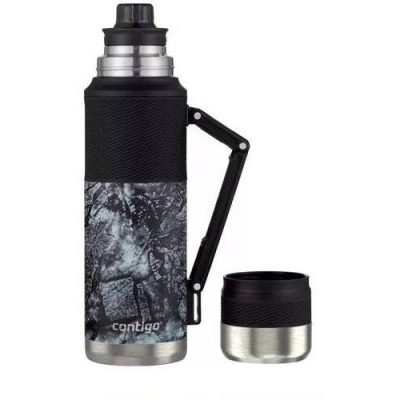 Termo Acero 1182Ml Negro Gris Marmo